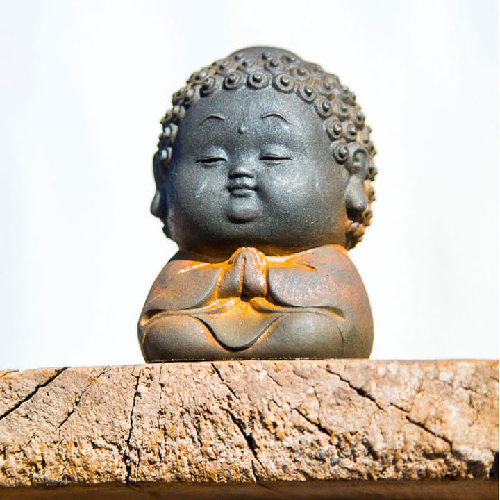 Buddha Stones小型 立位 横臥位 座位 かわいい 仏像 鉄粉 錆 鋳造 樹脂 像 室内装飾