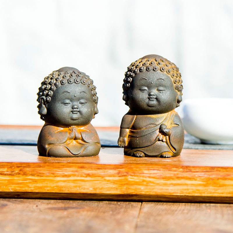 Buddha Stones小型 立位 横臥位 座位 かわいい 仏像 鉄粉 錆 鋳造 樹脂 像 室内装飾