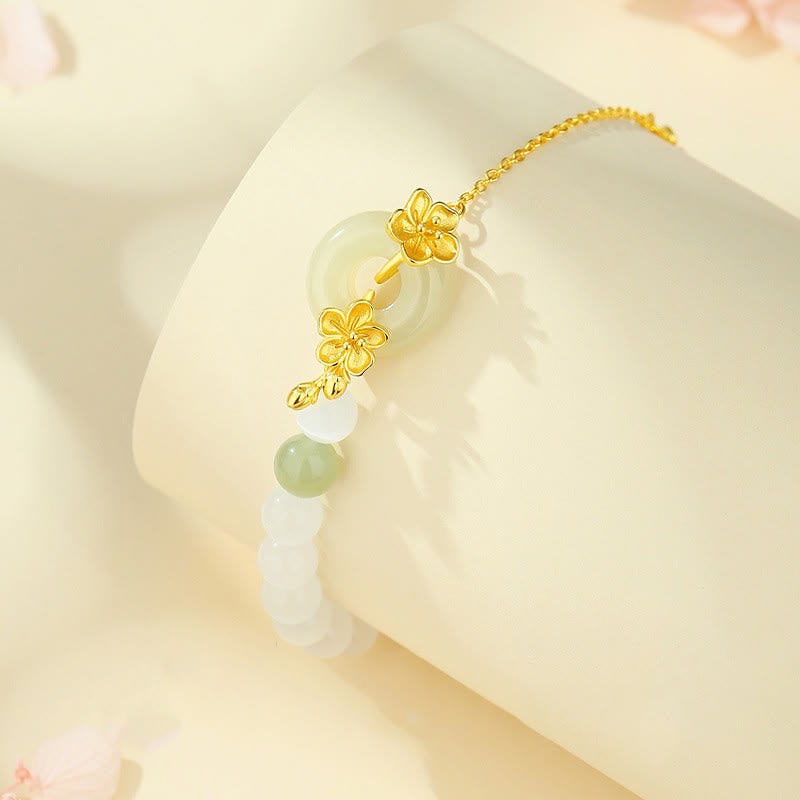 Buddha Stonesクリソベリル 和田翡翠 999スターリングシルバー ラブブレスレット - image 1