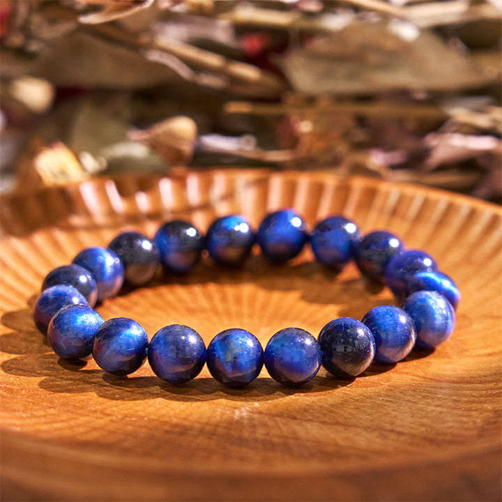 Buddha Stones 天然石 ブルータイガーアイ 守護ブレスレット