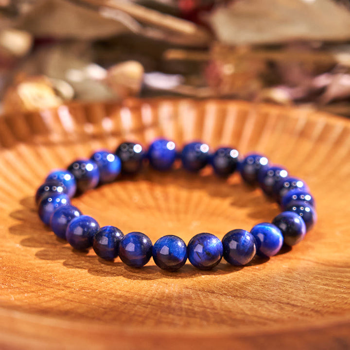 Buddha Stones 天然石 ブルータイガーアイ 守護ブレスレット