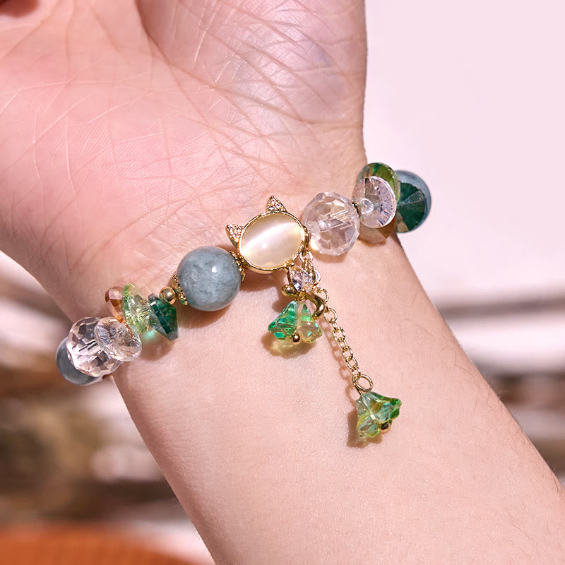 Buddha Stonesアメジストグリーンクリスタルレッドクリスタルキャットバランスブレスレット - image 11
