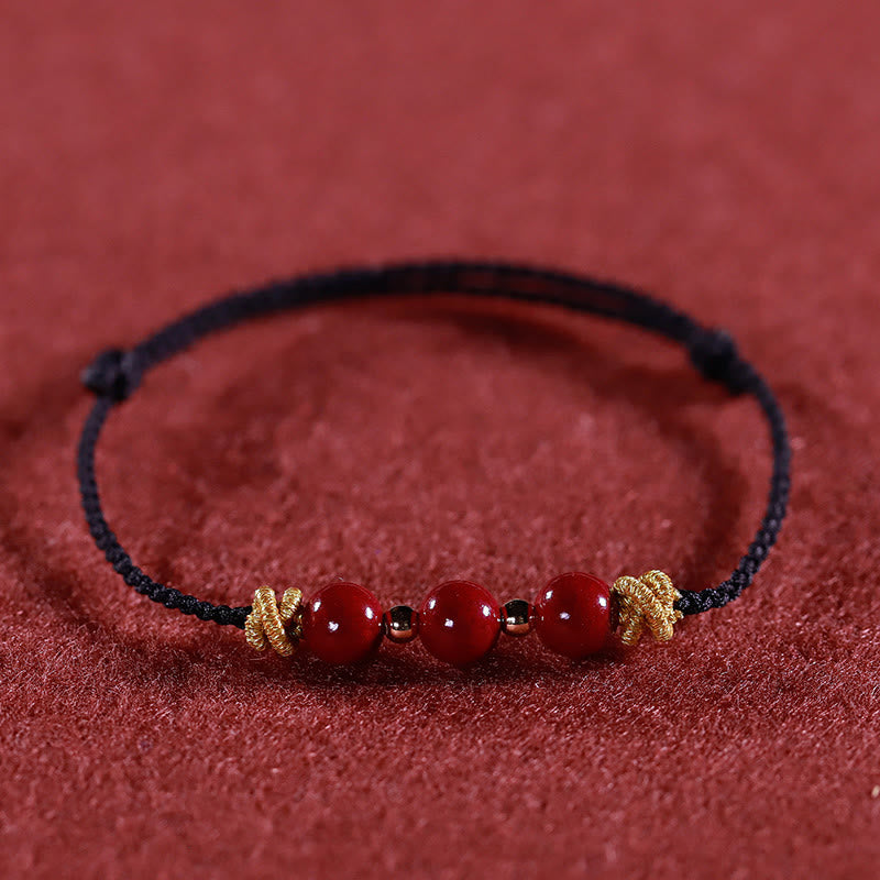 Buddha Stonesのカラフルな紐、辰砂の落ち着いたブレスレット