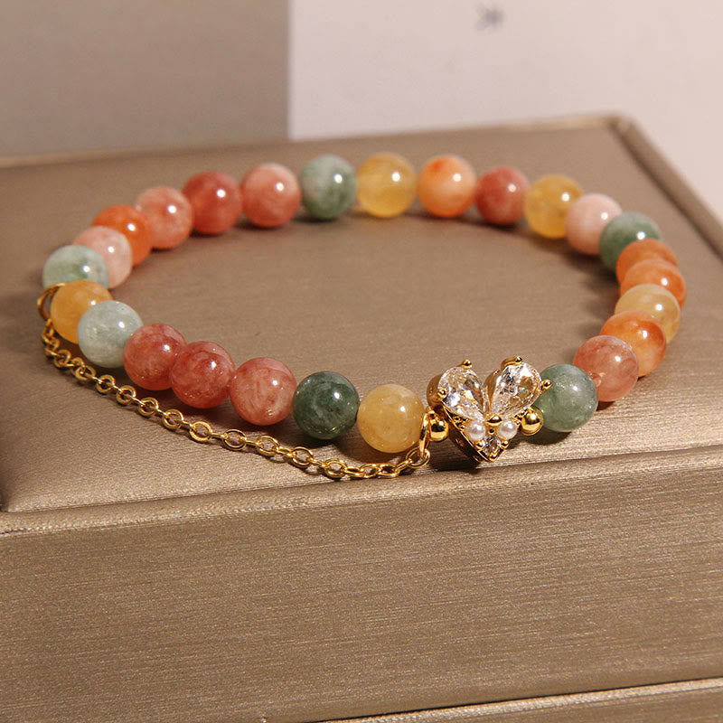 Buddha Stonesシトリン グリーンクリスタル 繁栄のブレスレット