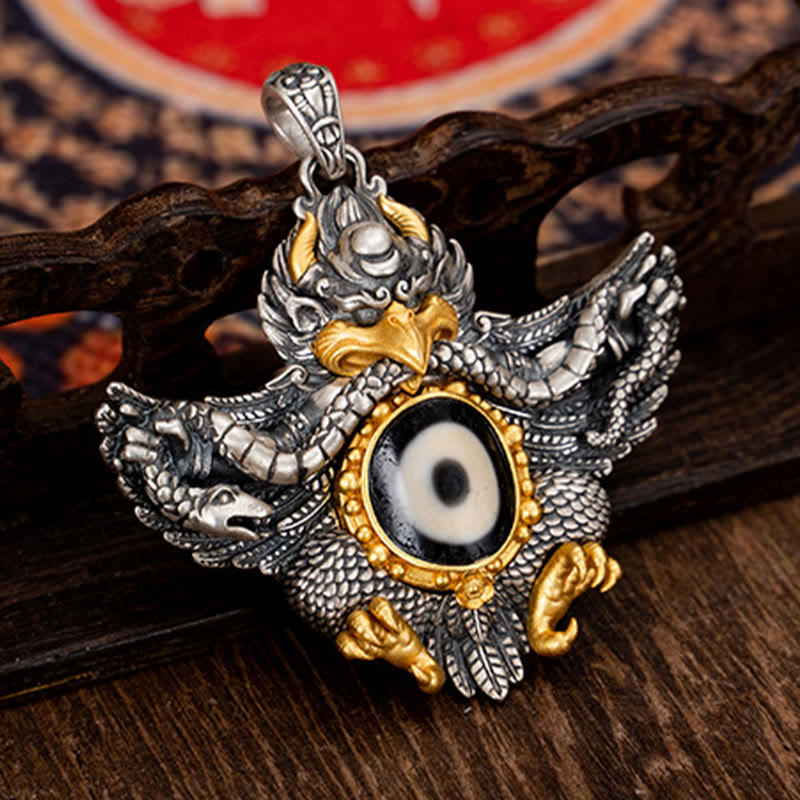 Buddha Stones925 スターリングシルバー チベット ガルーダ鳥 ビーズ 守護 ネックレス ペンダント - image 4