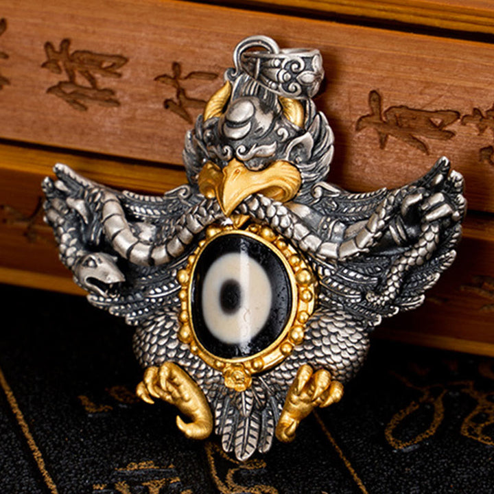 Buddha Stones925 スターリングシルバー チベット ガルーダ鳥 ビーズ 守護 ネックレス ペンダント - image 3