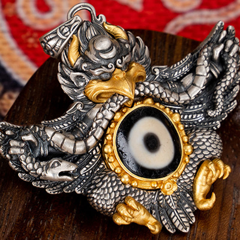 Buddha Stones925 スターリングシルバー チベット ガルーダ鳥 ビーズ 守護 ネックレス ペンダント - image 6