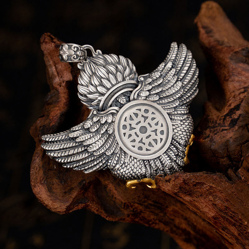 Buddha Stones925 スターリングシルバー チベット ガルーダ鳥 ビーズ 守護 ネックレス ペンダント - image 2