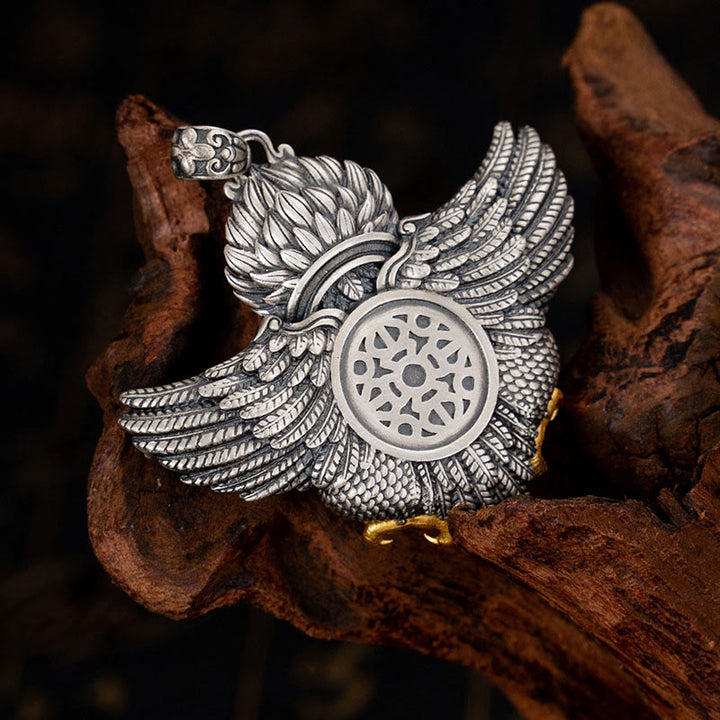 Buddha Stones925 スターリングシルバー チベット ガルーダ鳥 ビーズ 守護 ネックレス ペンダント - image 2
