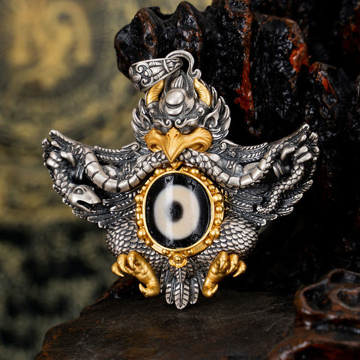Buddha Stones925 スターリングシルバー チベット ガルーダ鳥 ビーズ 守護 ネックレス ペンダント - ガルーダ（ペンダントのみ） - image 0