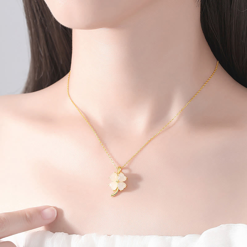 Buddha Stones和田翡翠 925 スターリングシルバー 四つ葉のクローバーネックレスペンダント - image 8