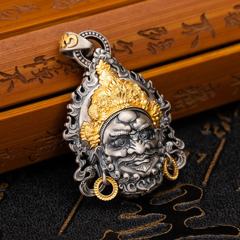 Buddha Stones925 スターリングシルバー チベット イエロー ジャンバラ 富の神 守護 ネックレス ペンダント