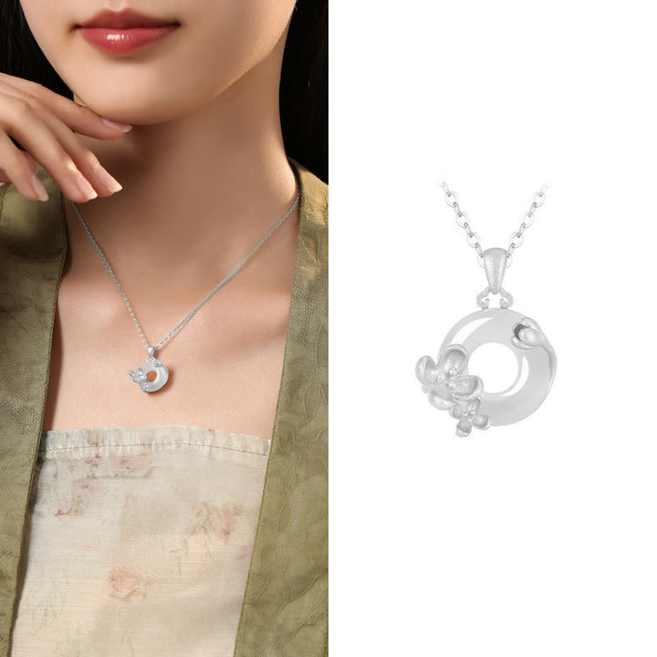 Buddha Stonesカルセドニー 925スターリングシルバー ピース平和のお守りチャームフラワーネックレスペンダント - キンモクセイ - 925スターリングシルバーカルセドニー - image 36