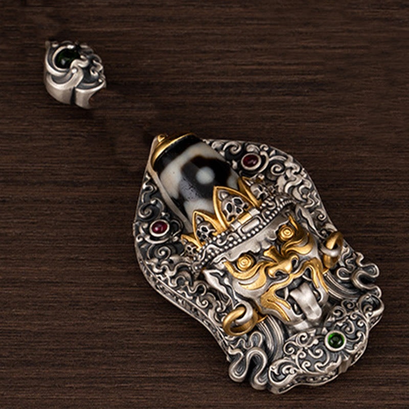 Buddha Stones925 スターリングシルバー チベット ザキラム 富の女神 ジビーズ 守護ネックレス ペンダント