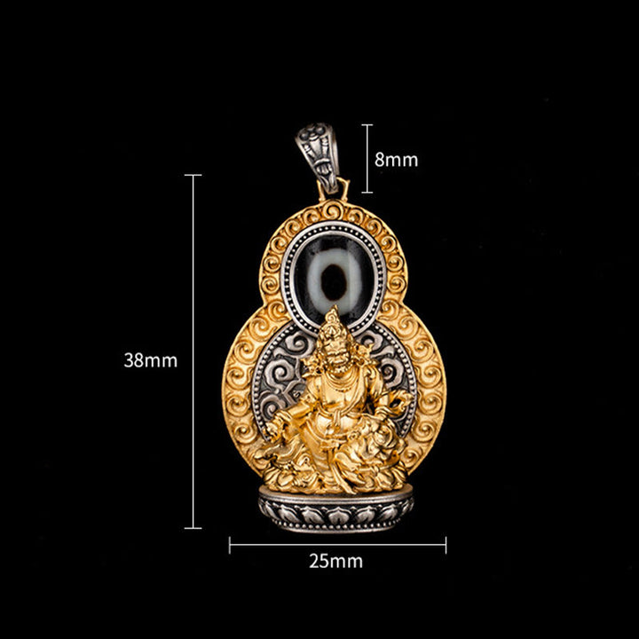 Buddha Stones925 スターリングシルバー チベット イエロー ジャンバラ 富の神 ジビーズオーム・マニ・パドメ・フム幸福のネックレスペンダント - image 10