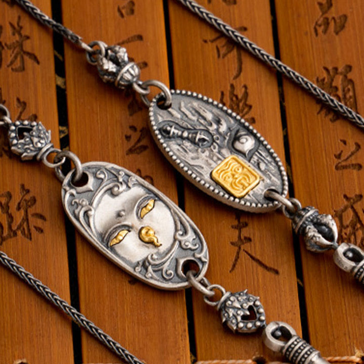 Buddha Stones925 スターリングシルバー チベット ザキラム 富の女神 菩薩 多羅オーム・マニ・パドメ・フム守護 メタルチェーンネックレス - image 12