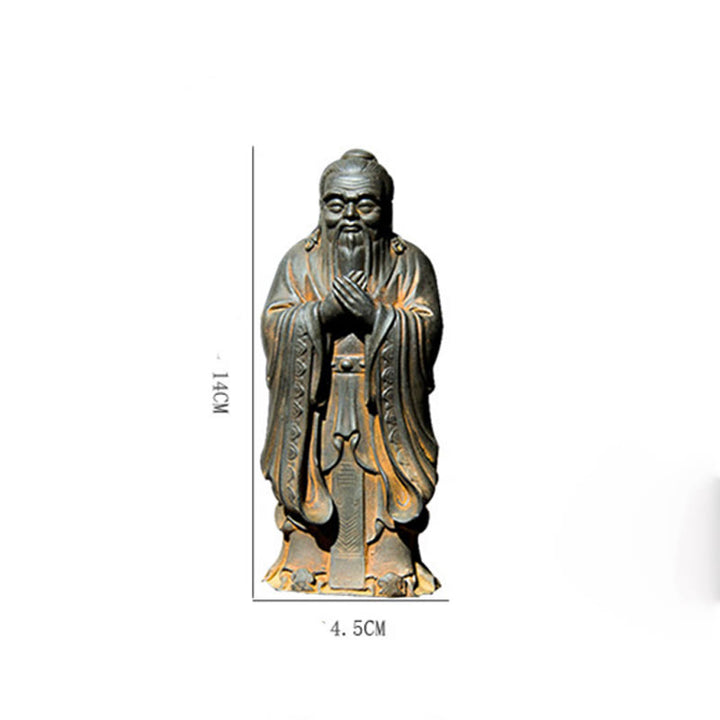 Buddha Stones手作り 孔子 鉄粉 錆 鋳造 樹脂 像 家の装飾