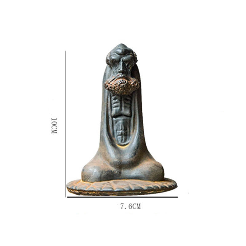Buddha Stones手作り 達磨 鉄粉 錆 鋳造 樹脂 像 室内装飾