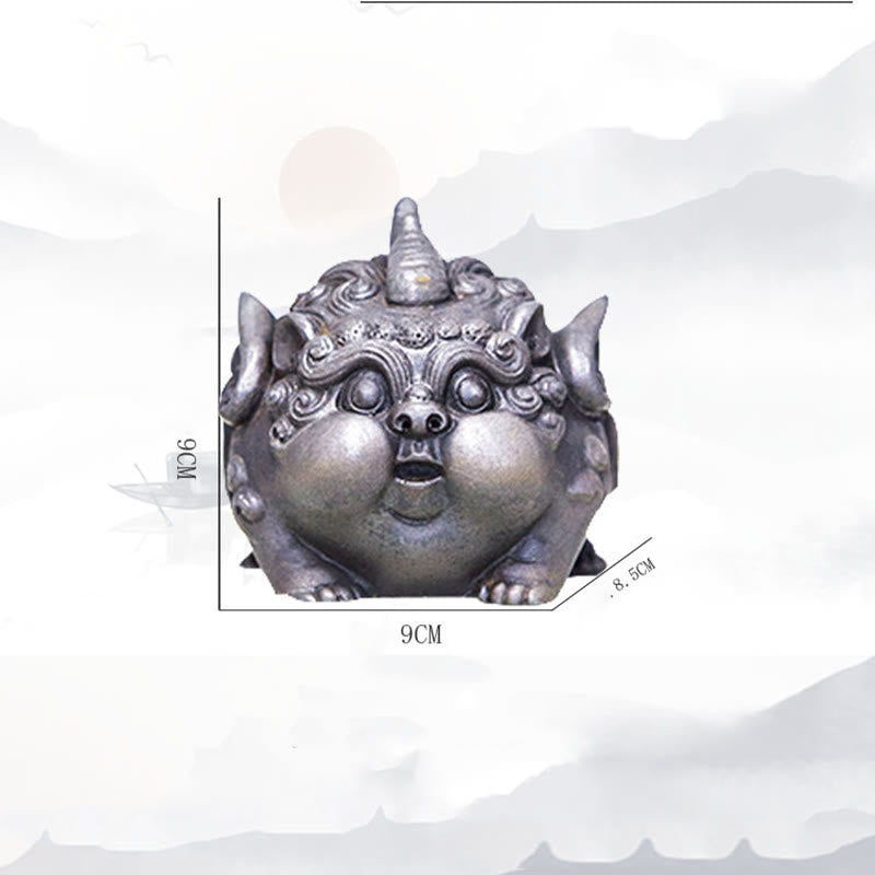 Buddha Stones手作り 富 貔貅 鉄粉 錆 鋳造 樹脂 像 家の装飾 - image 27