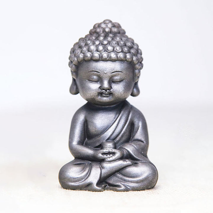 Buddha Stones手作り地蔵観音観音観音菩薩如来鉄粉錆キャスト樹脂像家の装飾 - 磨き上げられたバージョン - 如来像 11.5×7.1×5.5cm - image 28
