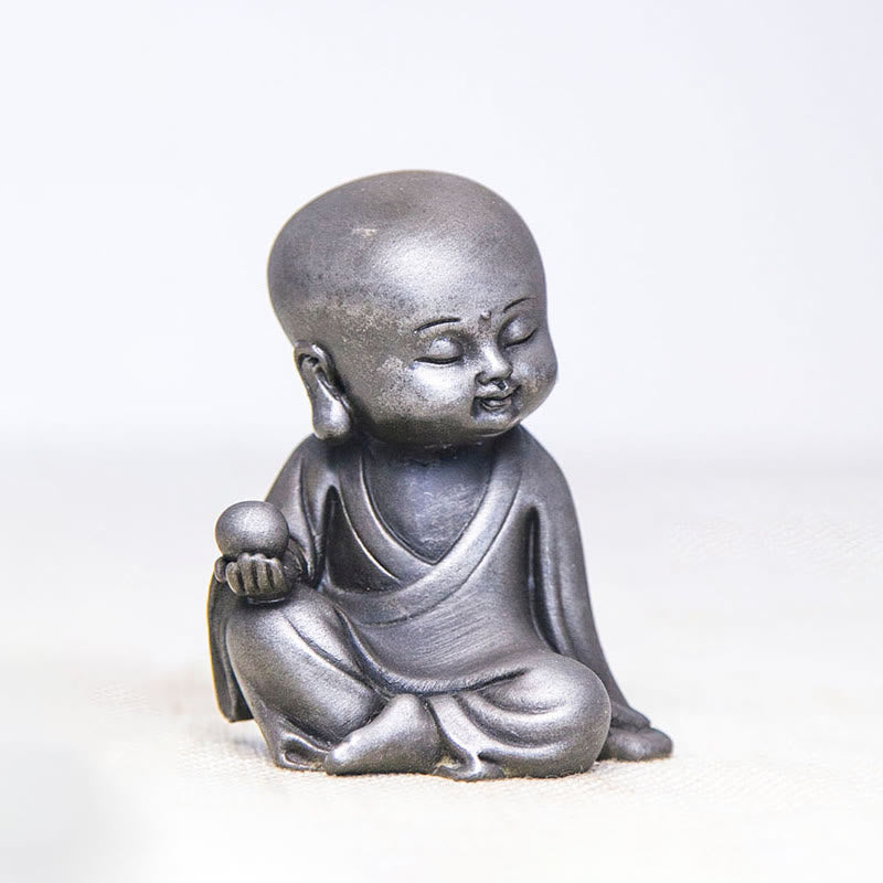 Buddha Stones手作り地蔵観音観音観音菩薩如来鉄粉錆キャスト樹脂像家の装飾 - 磨き上げられたバージョン - 地蔵菩薩 10.5×8.7×6.5cm - image 20