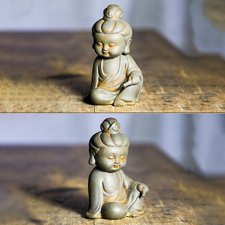 Buddha Stones手作り地蔵観音観音観音菩薩如来鉄粉錆キャスト樹脂像家の装飾 - image 10