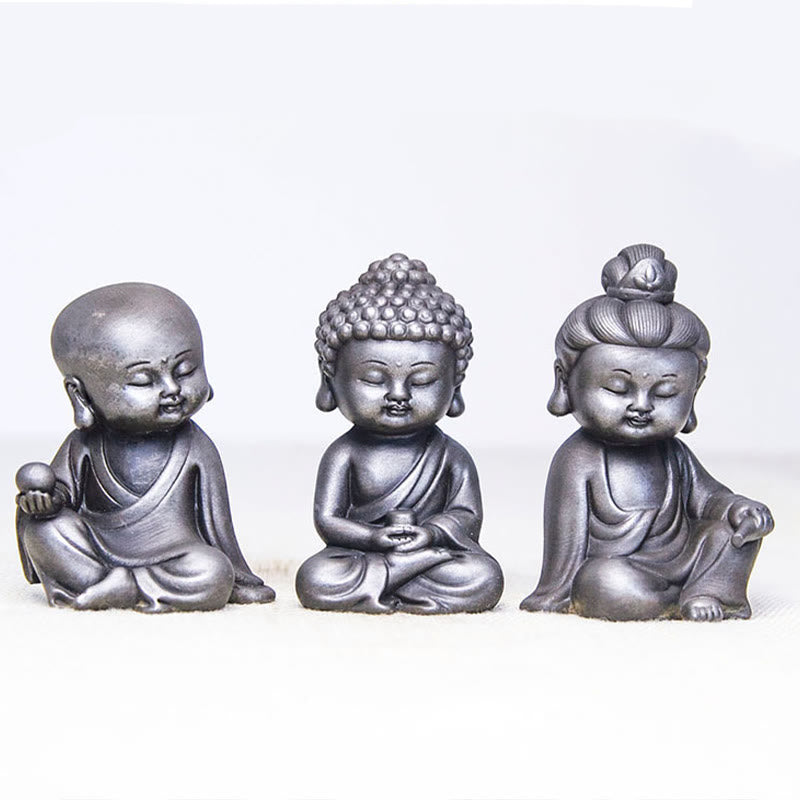 Buddha Stones手作り地蔵観音観音観音菩薩如来鉄粉錆キャスト樹脂像家の装飾 - image 34