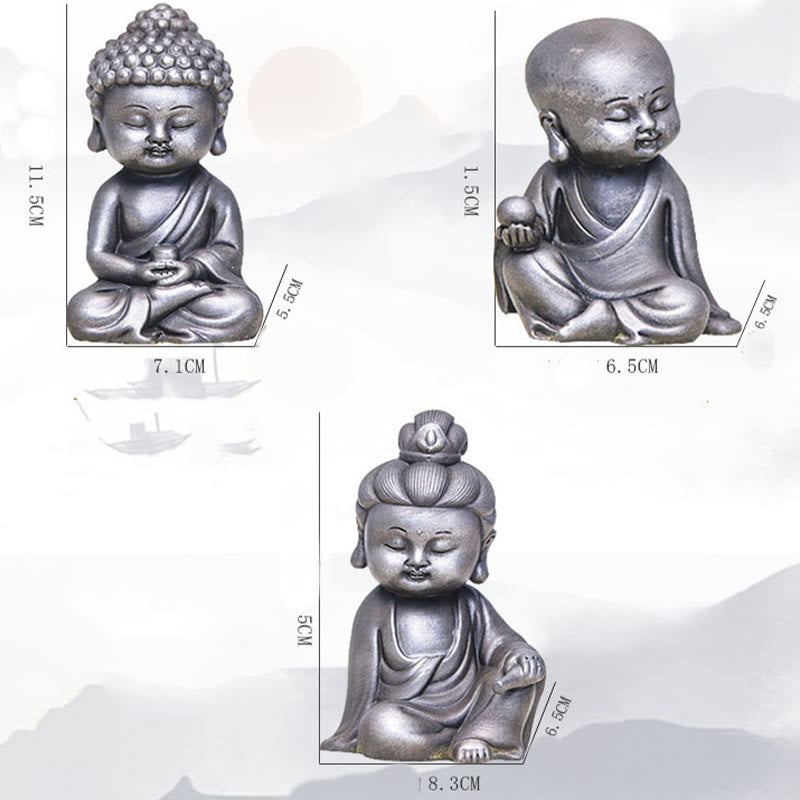 Buddha Stones手作り地蔵観音観音観音菩薩如来鉄粉錆キャスト樹脂像家の装飾 - image 38