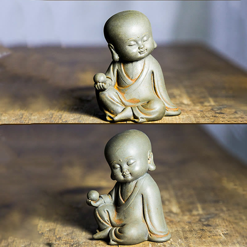 Buddha Stones手作り地蔵観音観音観音菩薩如来鉄粉錆キャスト樹脂像家の装飾 - image 4