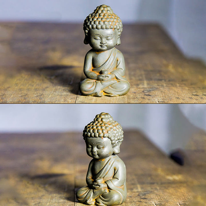Buddha Stones手作り地蔵観音観音観音菩薩如来鉄粉錆キャスト樹脂像家の装飾 - image 17