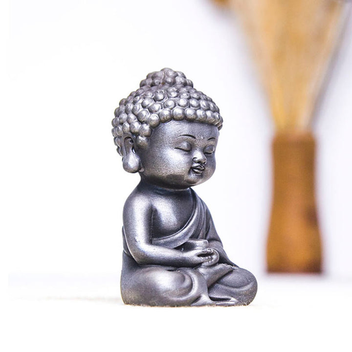 Buddha Stones手作り地蔵観音観音観音菩薩如来鉄粉錆キャスト樹脂像家の装飾 - image 30