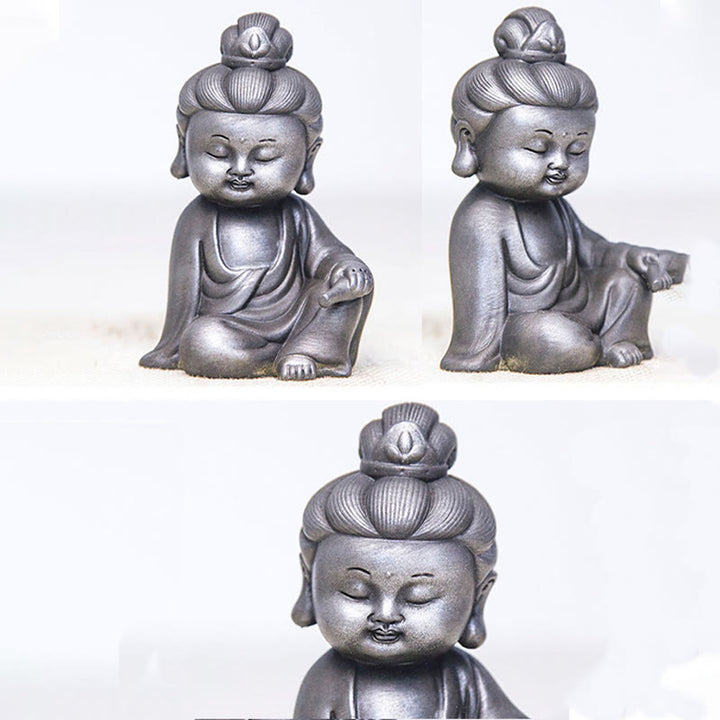Buddha Stones手作り地蔵観音観音観音菩薩如来鉄粉錆キャスト樹脂像家の装飾 - image 27