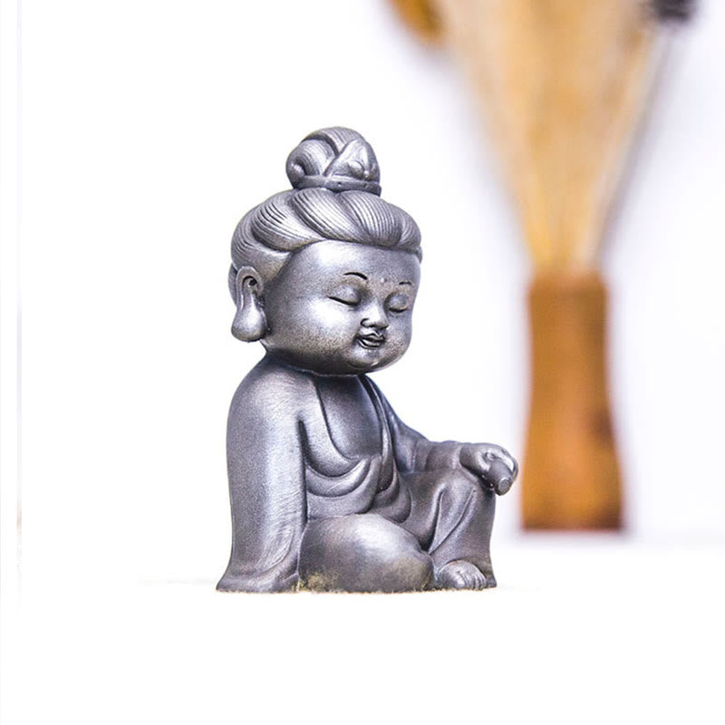 Buddha Stones手作り地蔵観音観音観音菩薩如来鉄粉錆キャスト樹脂像家の装飾 - image 25
