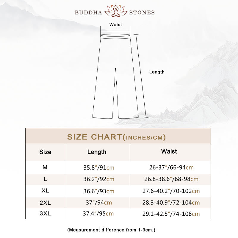 Buddha Stones 2点セット 七分袖 長袖シャツ ワイドレッグパンツ 瞑想用 コットンリネン 衣類 レディース セット - image 5