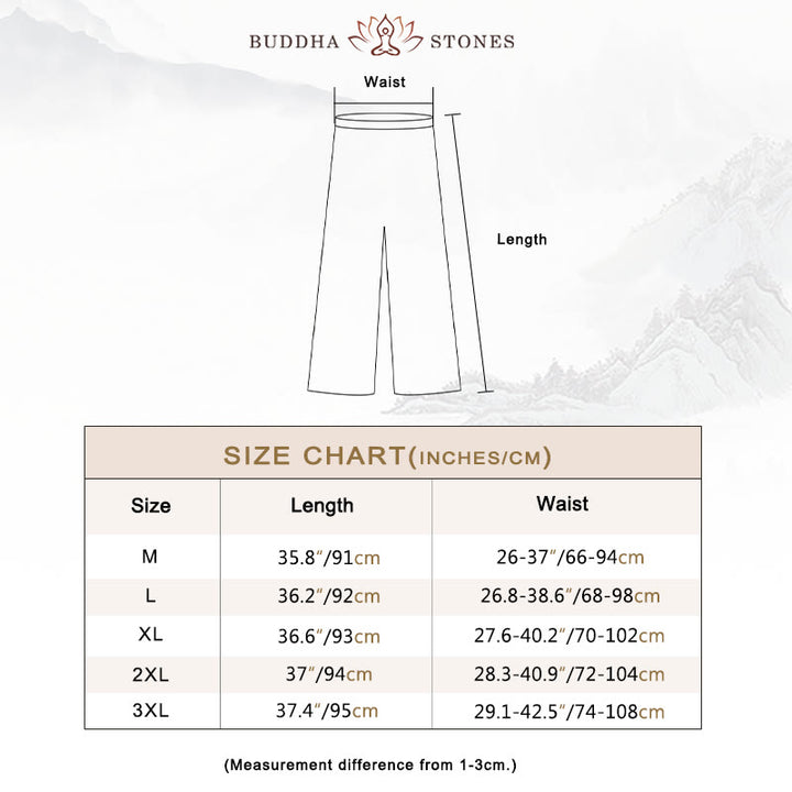 Buddha Stones 2点セット 七分袖 長袖シャツ ワイドレッグパンツ 瞑想用 コットンリネン 衣類 レディース セット - image 5