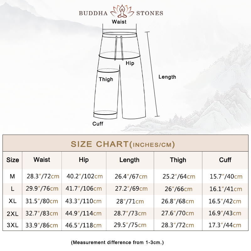 Buddha Stonesメンズ 無地 ラミーリネン ドローストリング クロップドパンツ ポケット付き - image 5