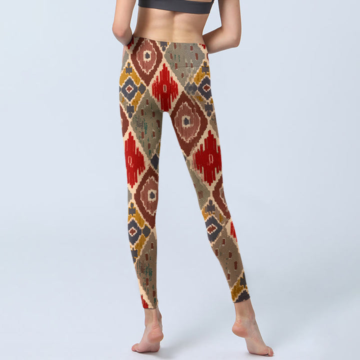 Buddha Stonesチェック柄プリント ジムレギンス レディース ヨガパンツ - image 7