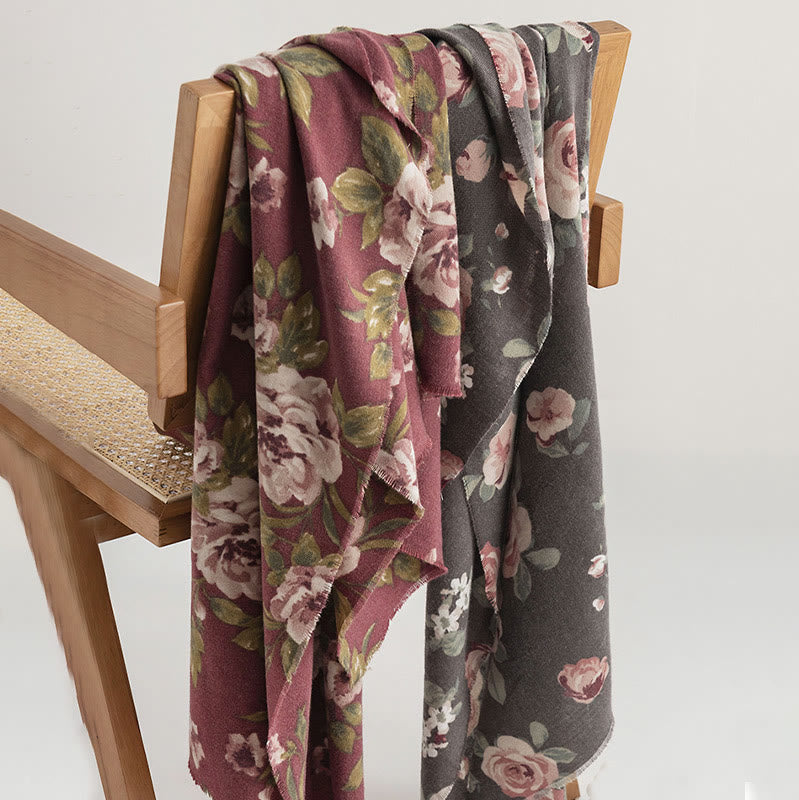 Buddha Stonesチベットショール ガーデンローズ 秋冬 心地よい旅行用スカーフラップ - image 4