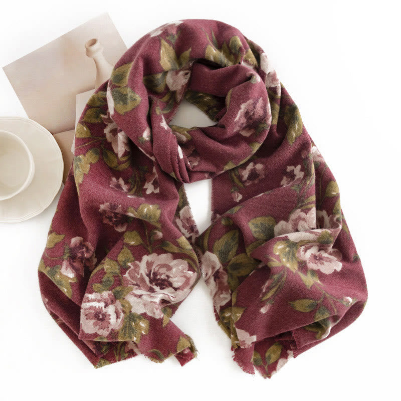 Buddha Stonesチベットショール ガーデンローズ 秋冬 心地よい旅行用スカーフラップ - image 2