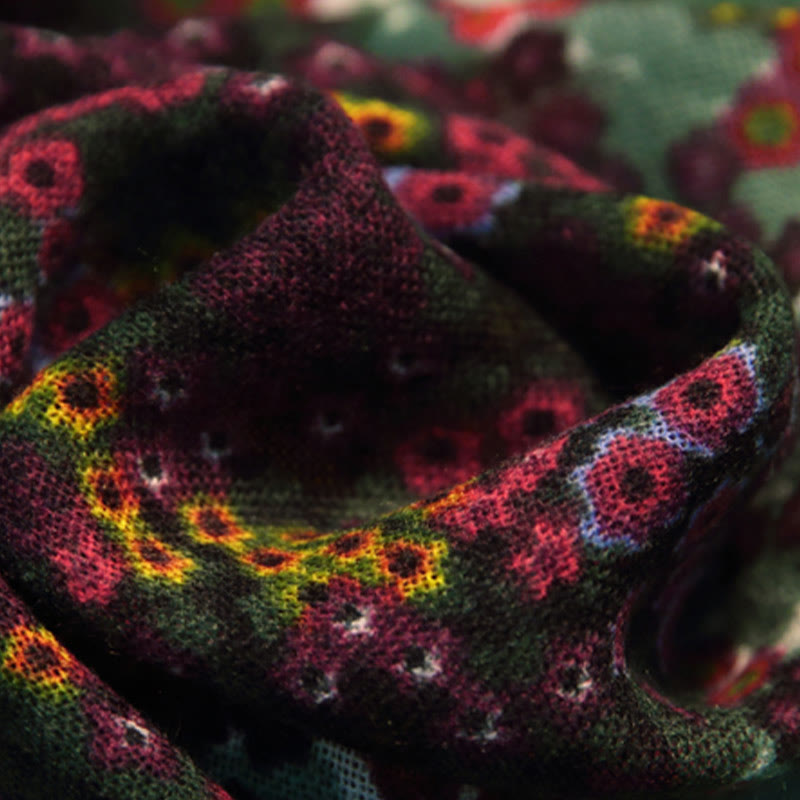 Buddha Stonesチベット ヴィンテージ 宮殿 油絵 花 ショール 冬 快適 旅行用 スカーフ ラップ - image 6