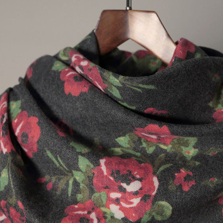 Buddha Stonesチベットローズフラワーガーデンショール秋冬用心地よいスカーフラップ  - image 9