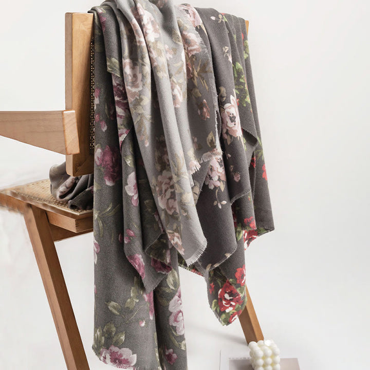 Buddha Stonesチベットローズフラワーガーデンショール秋冬用心地よいスカーフラップ  - image 23