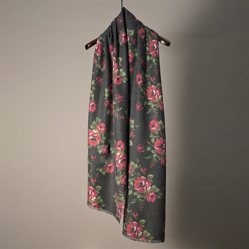 Buddha Stonesチベットローズフラワーガーデンショール秋冬用心地よいスカーフラップ  - image 5