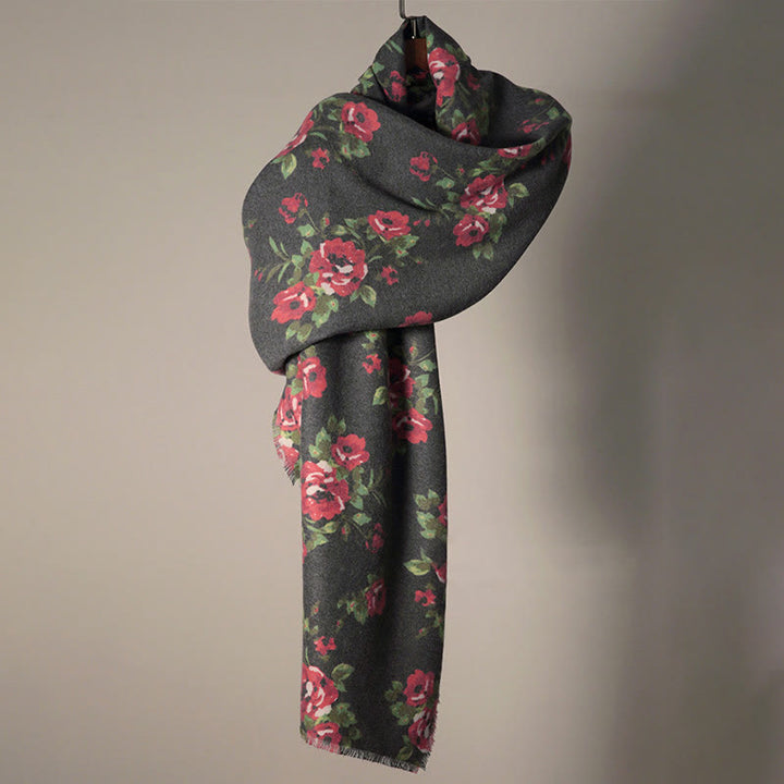 Buddha Stonesチベットローズフラワーガーデンショール秋冬用心地よいスカーフラップ  - image 6