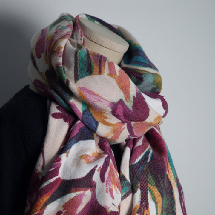 Buddha Stonesチベットの甘いカラフルな花柄ショール秋冬ソフトスカーフラップ - image 7