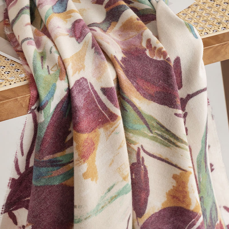 Buddha Stonesチベットの甘いカラフルな花柄ショール秋冬ソフトスカーフラップ - image 14