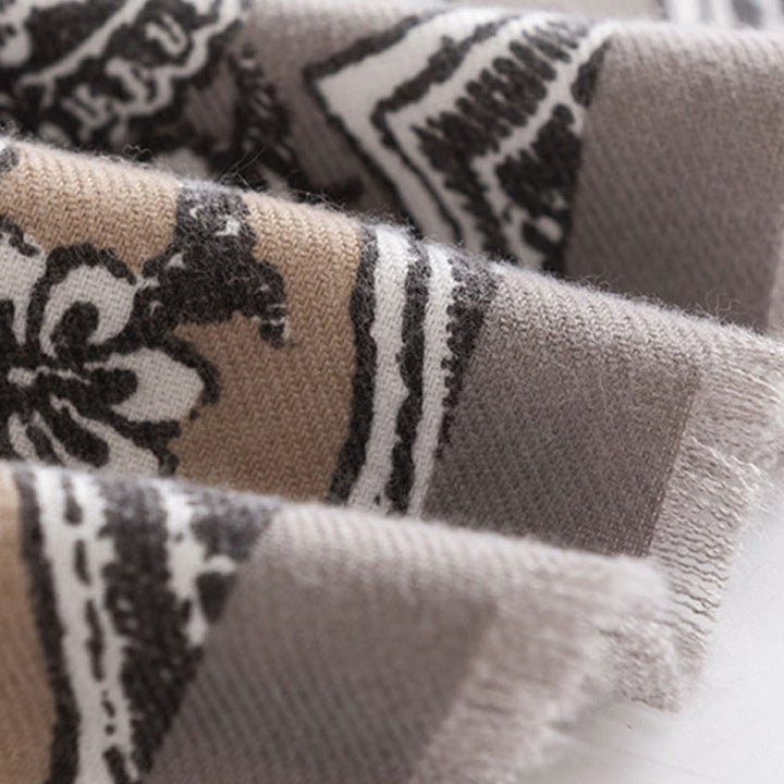 Buddha Stonesチベット民族フラワープリントショール秋冬ソフト暖かいスカーフラップ - image 7