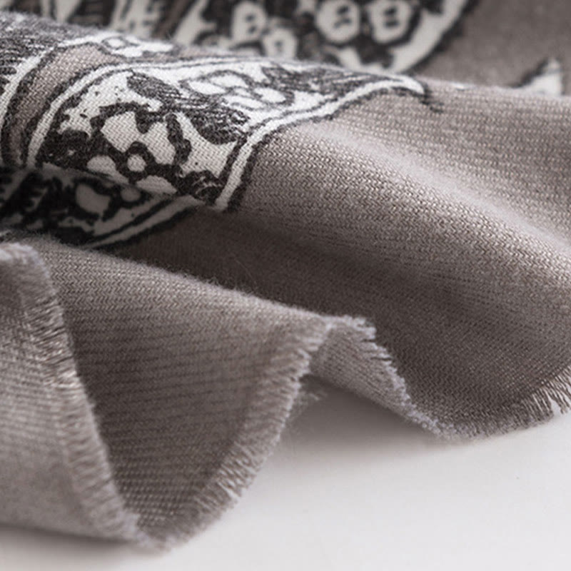 Buddha Stonesチベット民族フラワープリントショール秋冬ソフト暖かいスカーフラップ - image 8