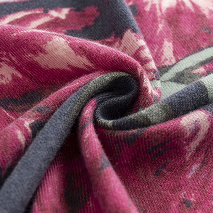 Buddha Stonesチベットショール エレガントな花柄 秋冬 ソフト 暖かい スカーフ ラップ - image 8