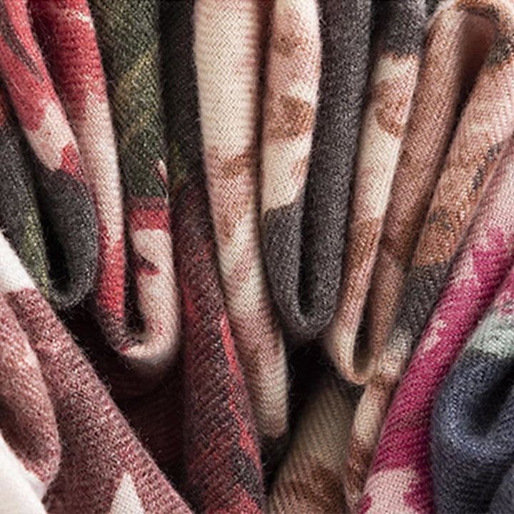 Buddha Stonesチベットショール エレガントな花柄 秋冬 ソフト 暖かい スカーフ ラップ - image 16